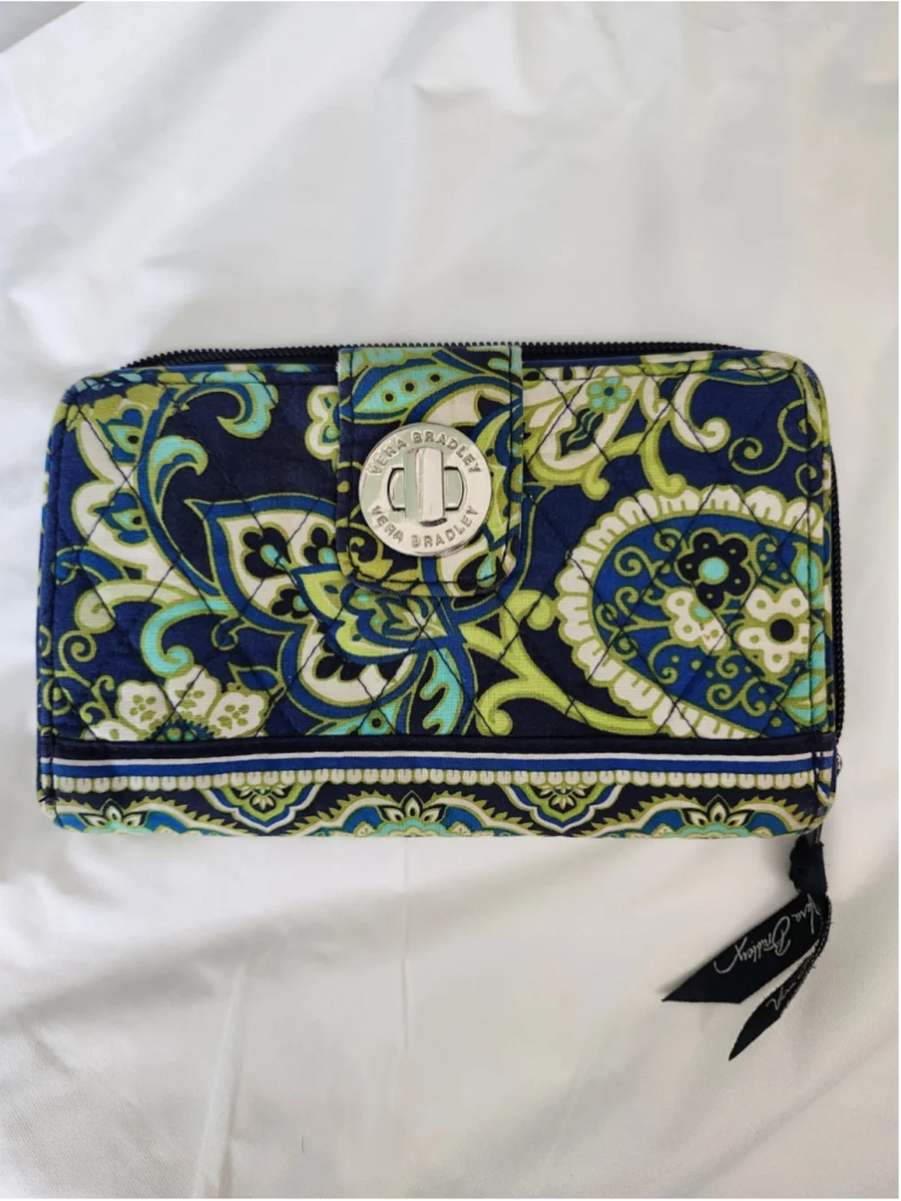 Women's Vera Bradley Wallet One Size Blue Green Paisley